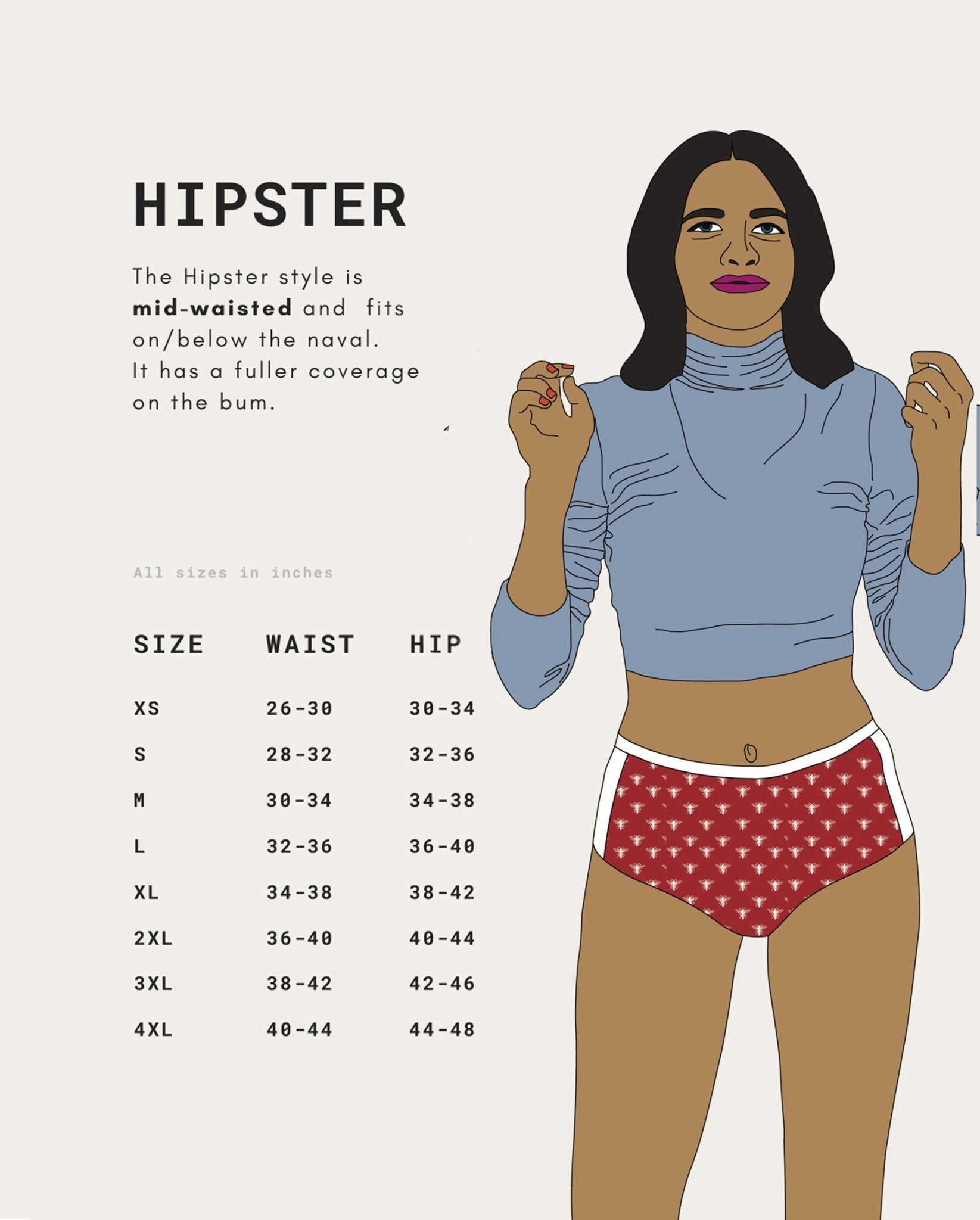 Pepper & Gems Organic Cotton Hipsters – Pack of 2 – Womens Underwear on Brown Living™. SKU: 003BANavy-MultiXs. Img 6.