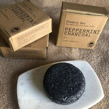 Peppermint - Charcoal Shampoo Bar for Dandruff and Itchy Scalp | Verified Sustainable by Brown Living™