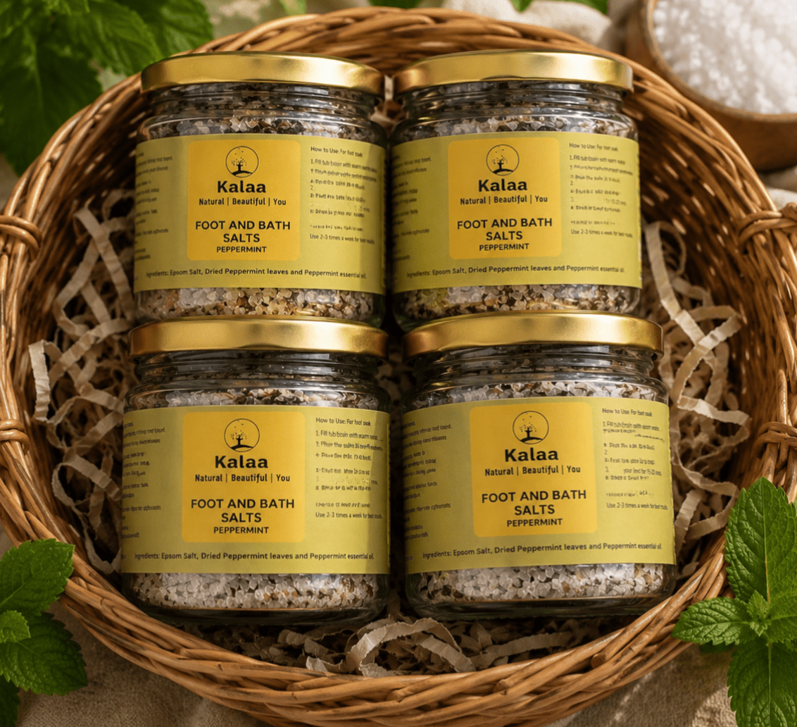 Peppermint Foot & Bath Salts 150g | Vegan Cooling Soak – Bath Salt on Brown Living™. SKU: PPFBSL. Img 2.