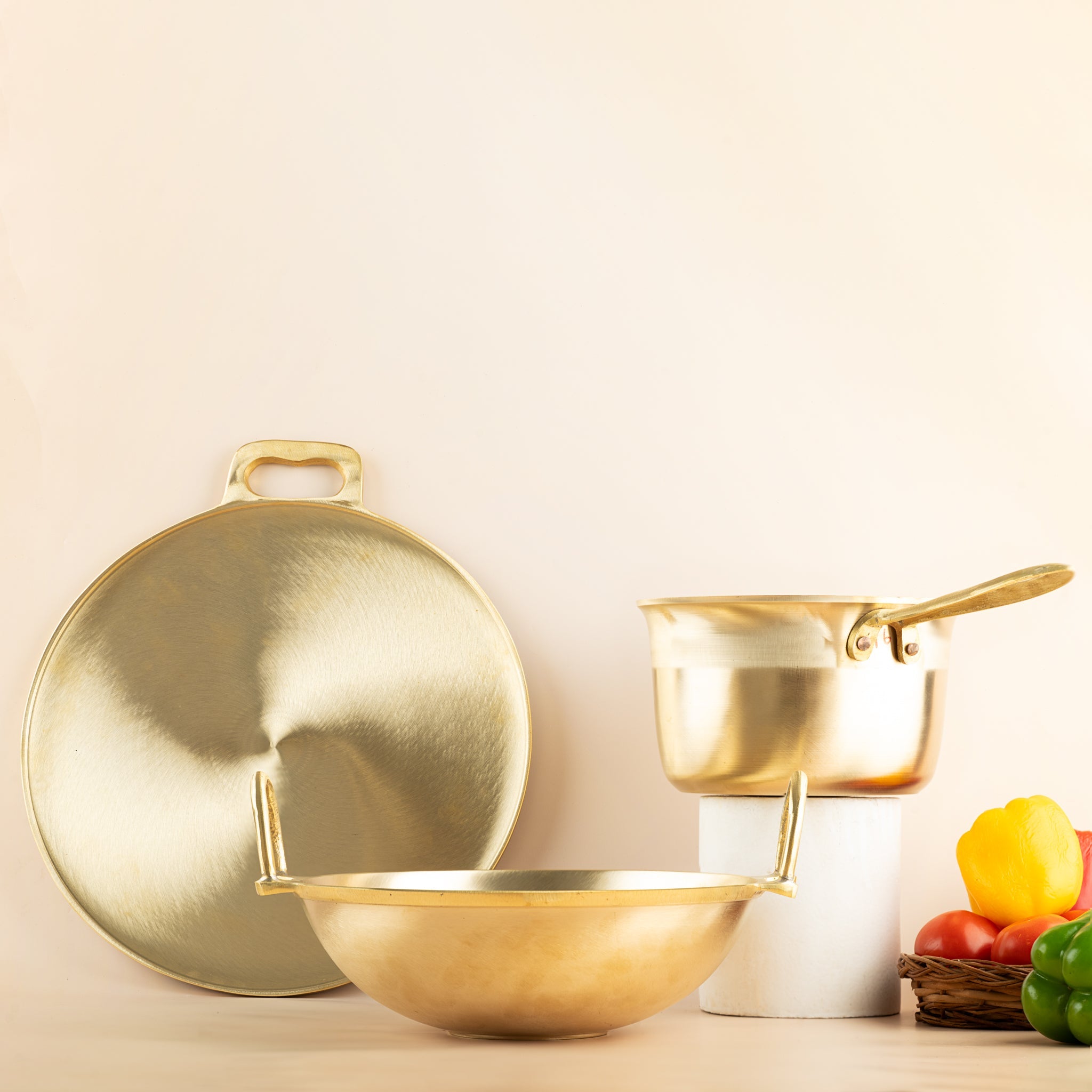 Perfect Bronze/Kansa Combo Deal for Everyday Traditional Dining – Cookware on Brown Living™. SKU: B43. Img 2.