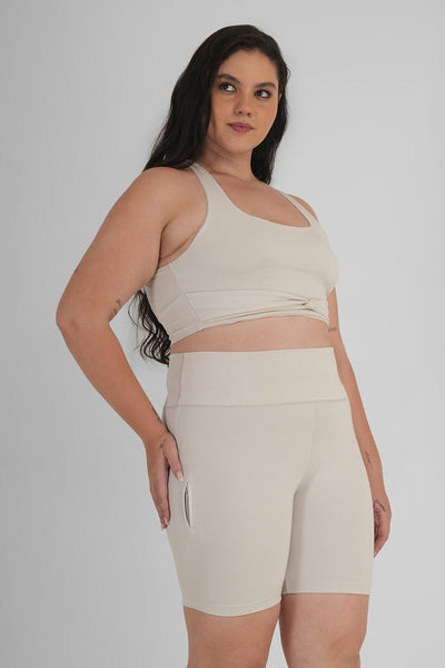 Perfect Fit Natural Fabric Gym Shorts | Breathable & Stretchable Wear – Womens Shorts on Brown Living™. SKU: ELSCWHTXS. Img 7.