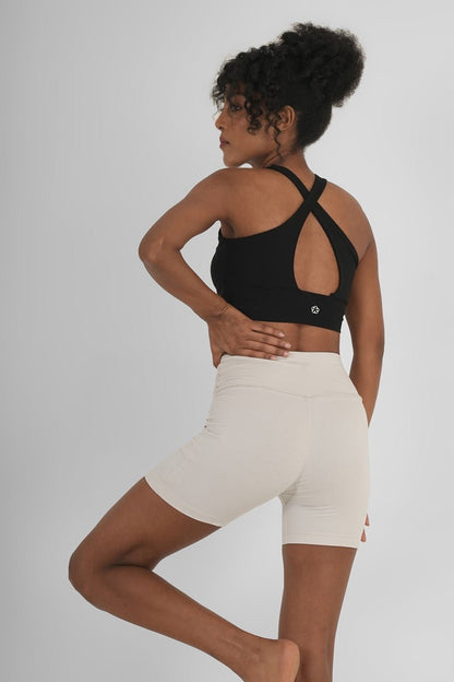 Perfect Fit Natural Fabric Gym Shorts | Breathable & Stretchable Wear – Womens Shorts on Brown Living™. SKU: ELSCWHTXS. Img 6.