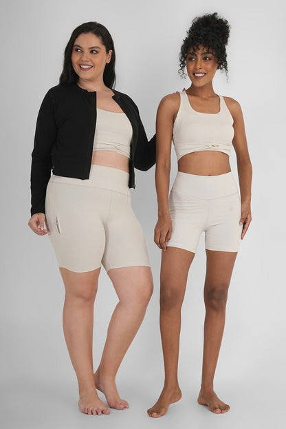 Perfect Fit Natural Fabric Gym Shorts | Breathable & Stretchable Wear – Womens Shorts on Brown Living™. SKU: ELSCWHTXS. Img 11.