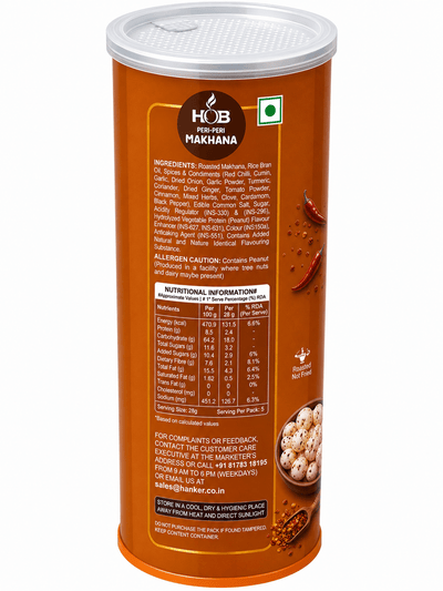Peri Peri Makhana 60g | Roasted Fox Nuts Spicy Healthy Snack – Healthy Snacks on Brown Living™. SKU: HGE0003. Img 3.