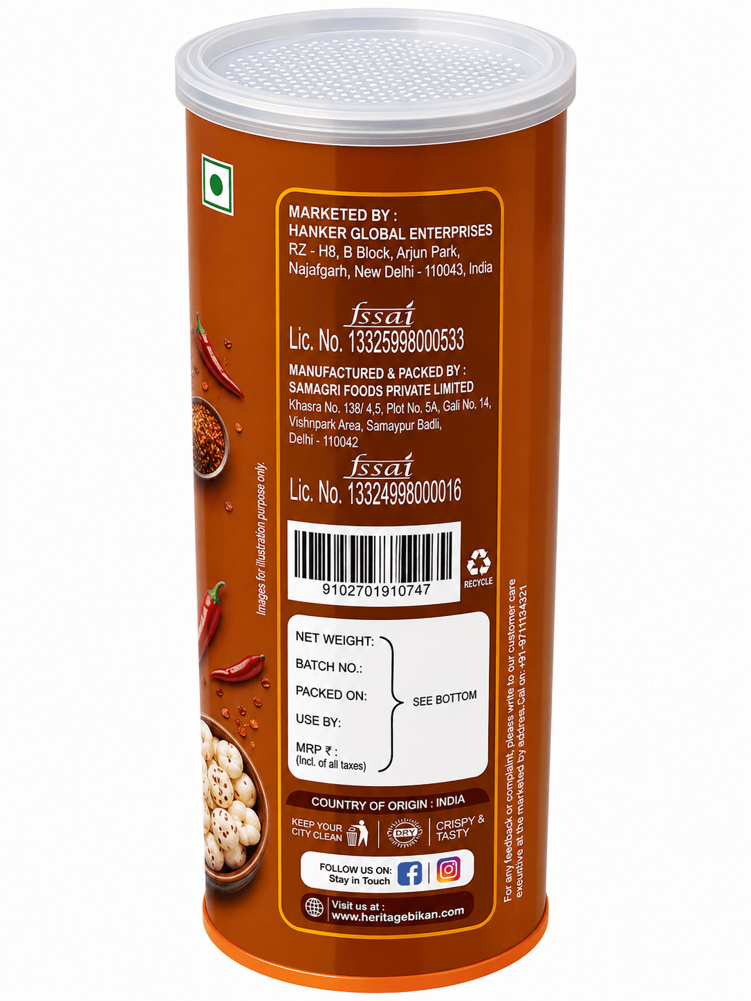 Peri Peri Makhana 60g | Roasted Fox Nuts Spicy Healthy Snack – Healthy Snacks on Brown Living™. SKU: HGE0003. Img 4.