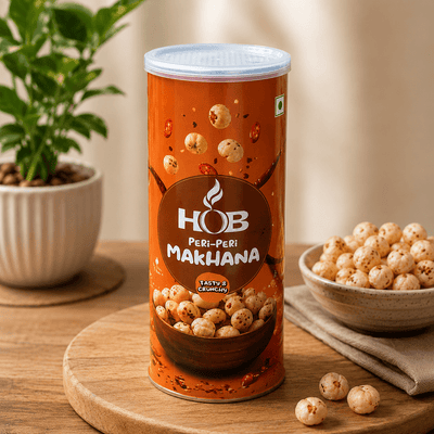 Peri Peri Makhana 60g | Roasted Fox Nuts Spicy Healthy Snack – Healthy Snacks on Brown Living™. SKU: HGE0003. Img 1.