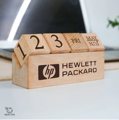 Perpetual Desk Wooden Calendar – Desk Organizers on Brown Living™. SKU: hpcalender. Img 1.