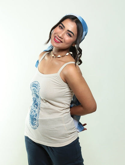 Persian Leisure Biowashed Organic Cotton Tank - Cream | Verified Sustainable by Brown Living™