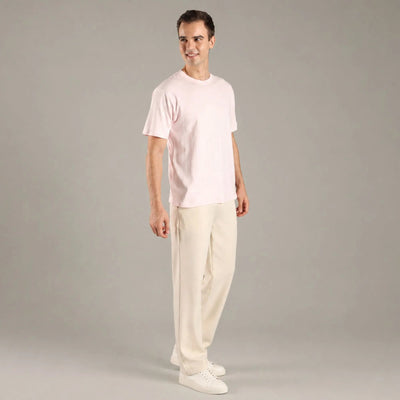 Petal Pink Organic Cotton Half - Sleeve T-Shirt – Mens T-Shirt on Brown Living™. SKU: OC-PK-TS-S. Img 4.