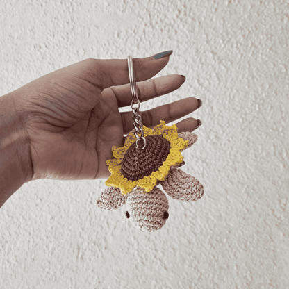 Petalback Sunflower Turtle Keychain – Cute & Eco - Friendly Accessory – Gift on Brown Living™. SKU: WT - PT - 01. Img 4.