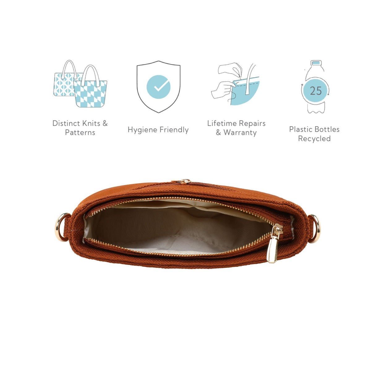 Petite Sling Bag| Made from Recycled Plastic Yarn – Sling Bag on Brown Living™. SKU: Sling004. Img 16.