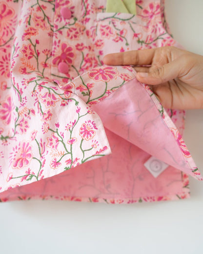 Phool Cotton Pink Floral Bandi – Kids Ethnic Sets by Love The World Today available on Brown Living™. 6 - 12 M . SKU: C34B2FB612. Img 7.