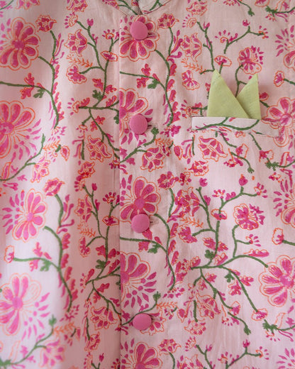 Phool Cotton Pink Floral Bandi – Kids Ethnic Sets by Love The World Today available on Brown Living™. 6 - 12 M . SKU: C34B2FB612. Img 5.