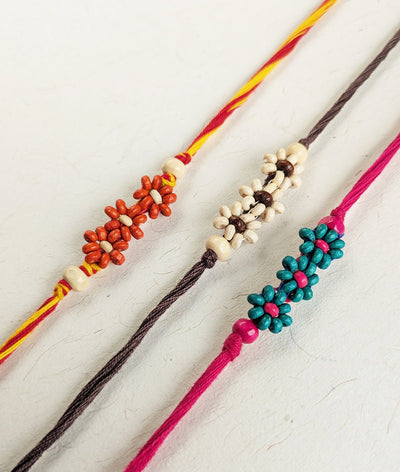Phool Leher Rakhi - Set of 3 – Rakhi on Brown Living™. SKU: GUL-20. Img 4.