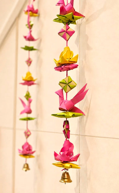 Phool Pakshi Mala | Handmade Dried Palm Leaf Decor – Home Decor on Brown Living™. SKU: SDLT001. Img 4.
