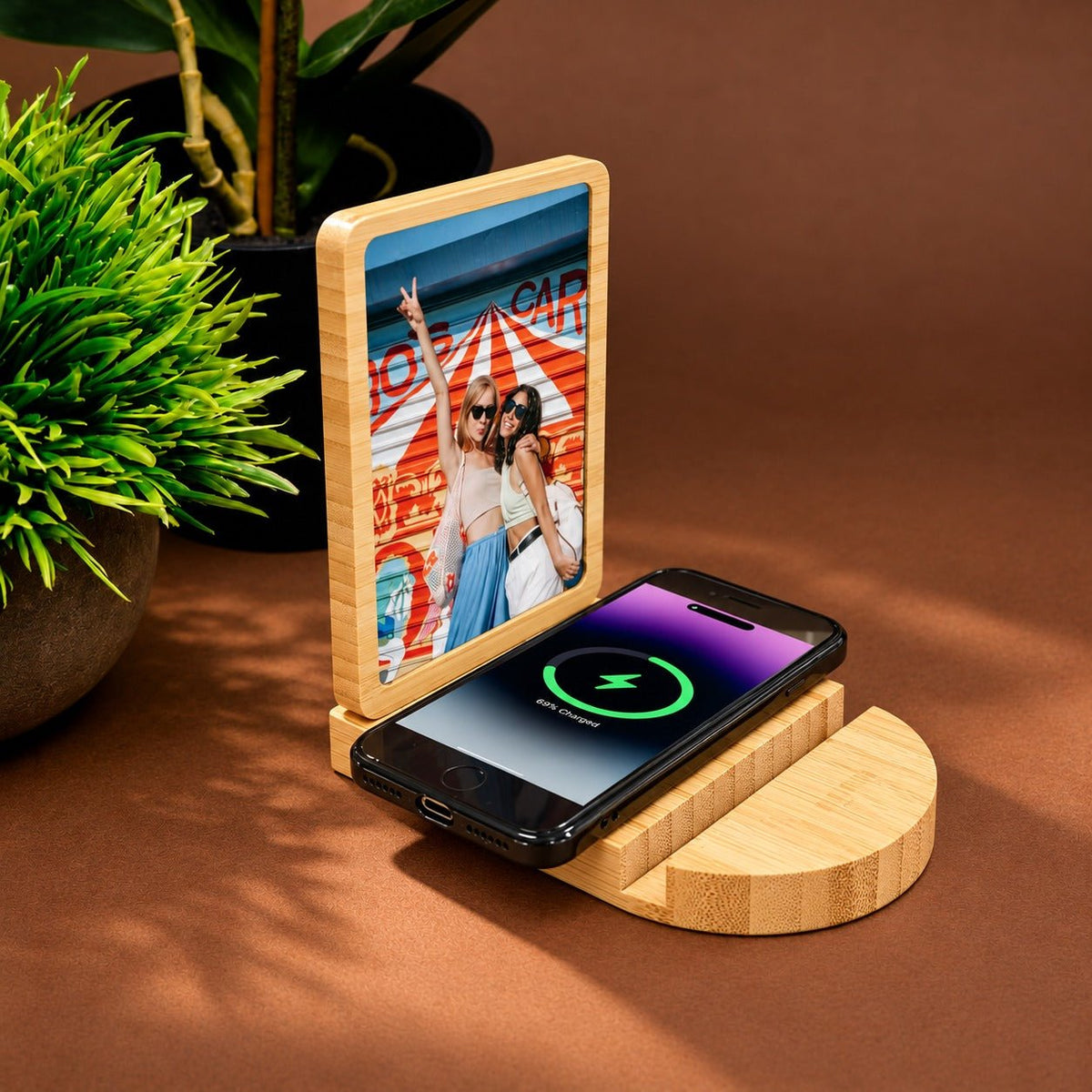 Photo Frame with Wireless Charger for Desk and Bedside – Desk Accessories on Brown Living™. SKU: MT724. Img 1.