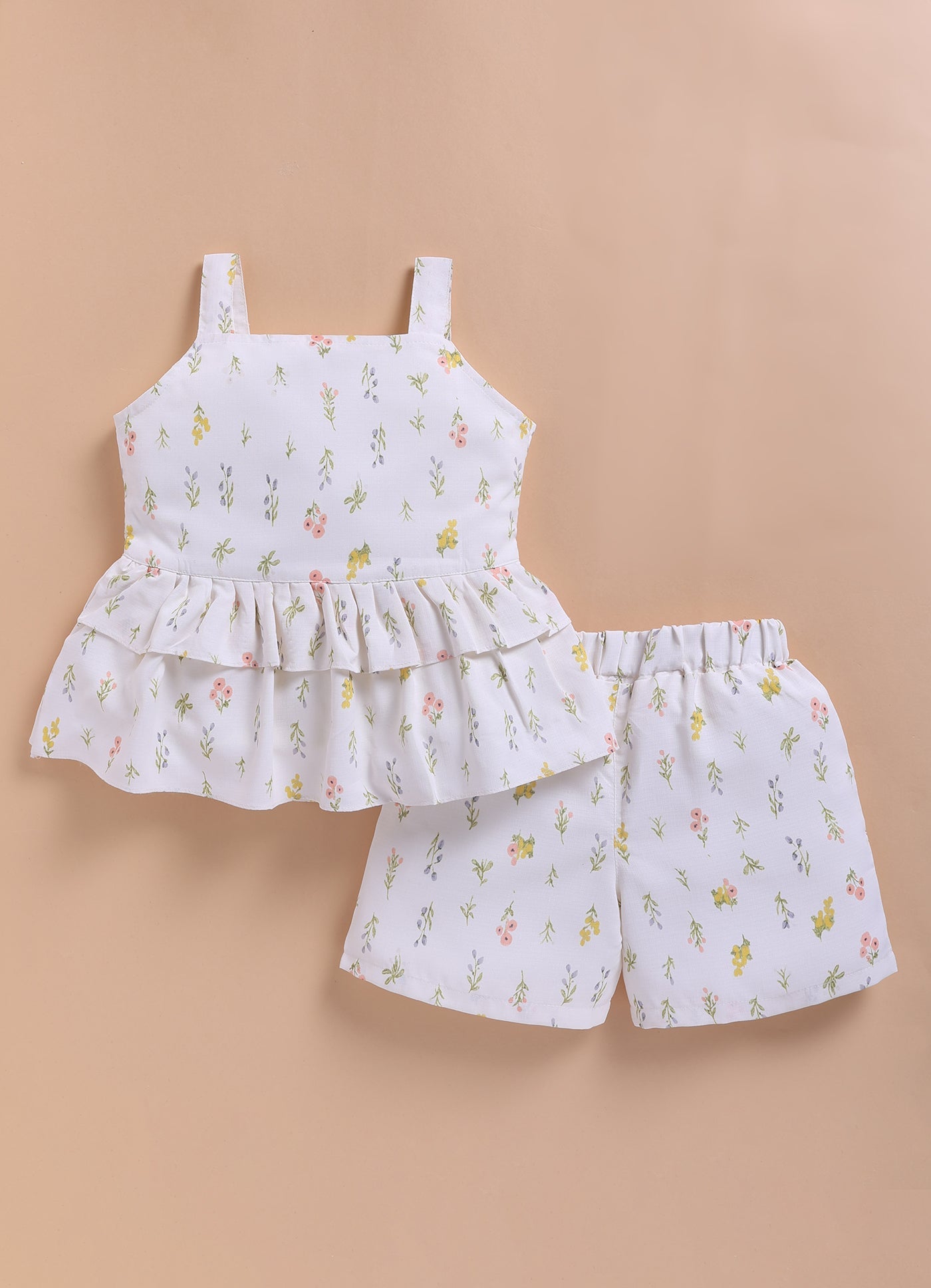 Phulwari Girls Cotton Co - ord Set | Floral Printed Comfortable Outfit – Kids Daywear Sets on Brown Living™. SKU: PWG23M1. Img 4.