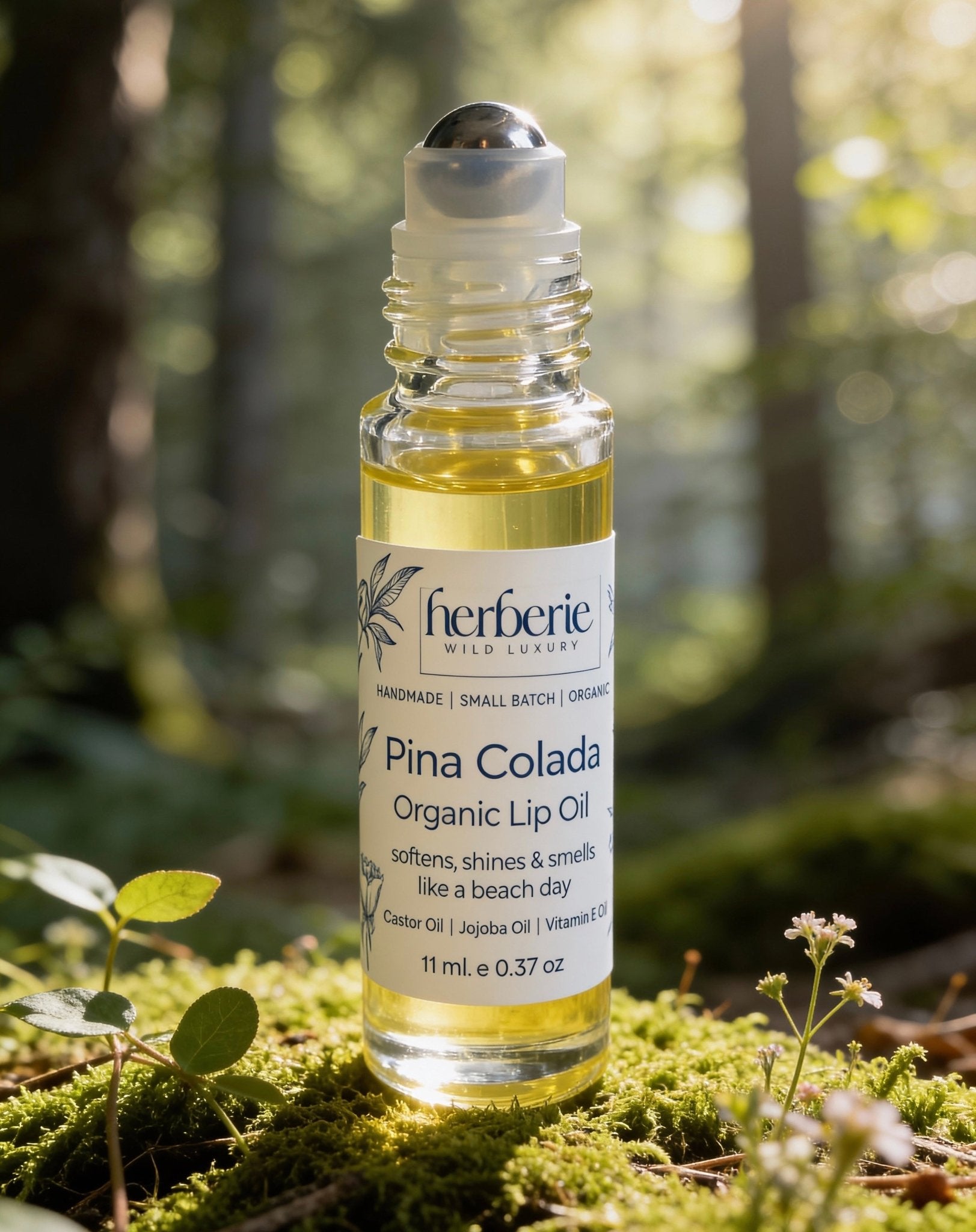 Pina Colada Organic Lip Oil | Hydrating Lip Care | 11ml – Lip Balms on Brown Living™. SKU: PCLO-11. Img 2.