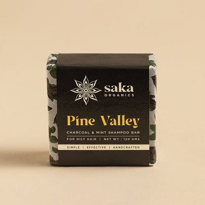 Pine Valley | Handmade Charcoal & Mint Shampoo Bar (120gm) | Verified Sustainable by Brown Living™