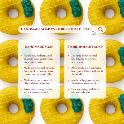 Pineapple Donut Soap | Handmade & Skin Safe – Body Soap on Brown Living™. SKU: SS-43. Img 4.