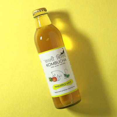 Pineapple Mint Kombucha 250ml | Refreshing Probiotic Fermented Tea – Health & Energy Drinks on Brown Living™. SKU: KBKPM. Img 2.