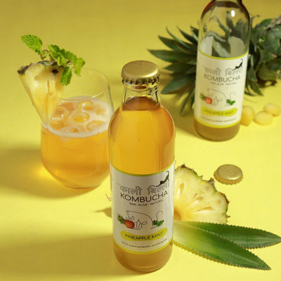 Pineapple Mint Kombucha 250ml | Refreshing Probiotic Fermented Tea – Health & Energy Drinks on Brown Living™. SKU: KBKPM. Img 4.