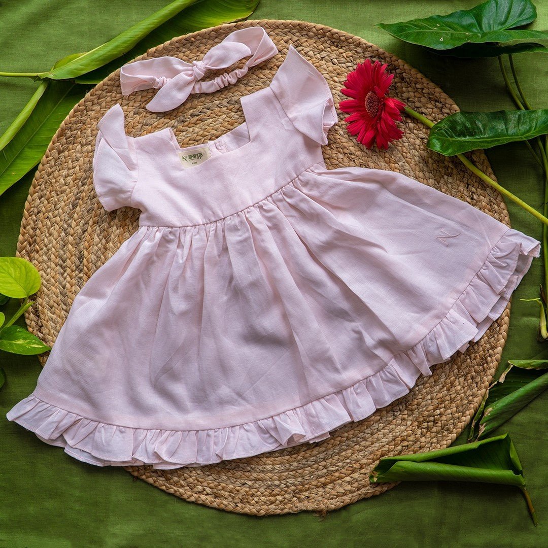 Pink and She Hemp Baby Frock Soft Eco Friendly Dress – Kids Frocks & Dresses on Brown Living™. SKU: ARN004_0-3. Img 1.