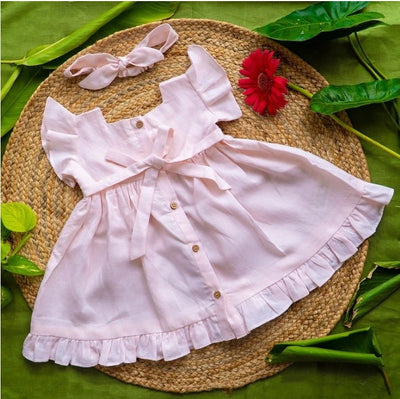 Pink and She Hemp Baby Frock Soft Eco Friendly Dress – Kids Frocks & Dresses on Brown Living™. SKU: ARN004_0-3. Img 5.