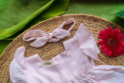 Pink and She Hemp Baby Frock Soft Eco Friendly Dress – Kids Frocks & Dresses on Brown Living™. SKU: ARN004_0-3. Img 2.