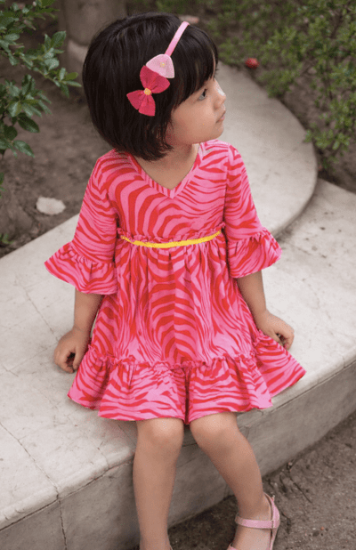 Pink Cotton Dress Regular Fit for Girls – Kids Daywear Sets on Brown Living™. SKU: PG148_1. Img 5.