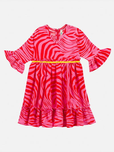 Pink Cotton Dress Regular Fit for Girls – Kids Daywear Sets on Brown Living™. SKU: PG148_1. Img 1.