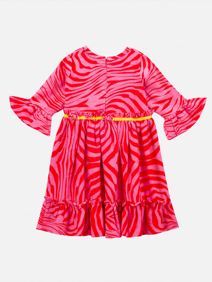 Pink Cotton Dress Regular Fit for Girls – Kids Daywear Sets on Brown Living™. SKU: PG148_1. Img 2.