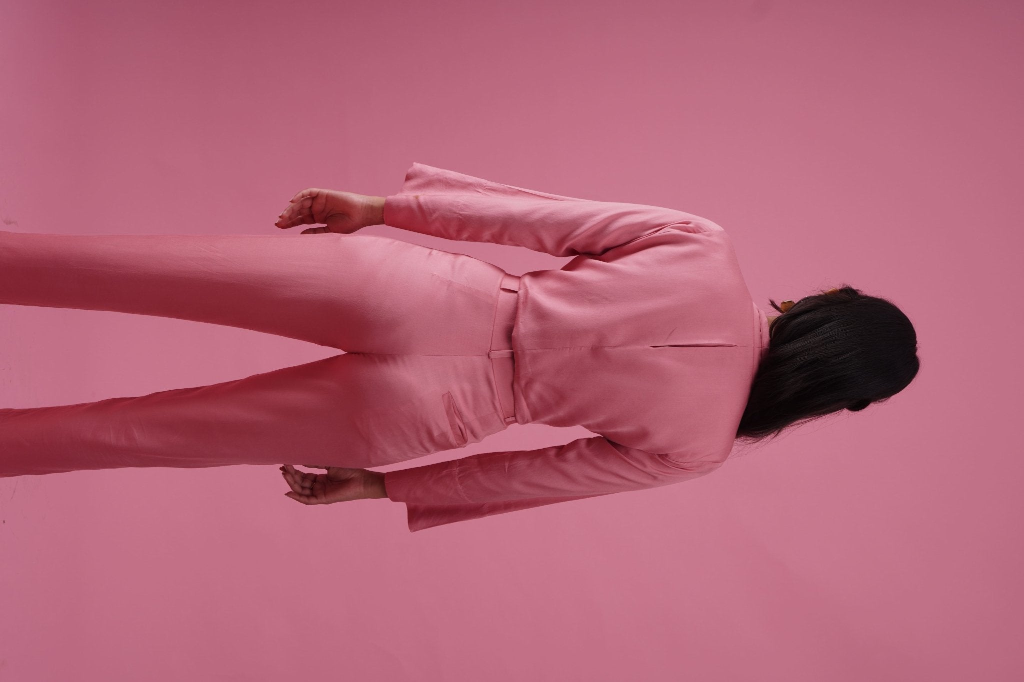 Pink Elan Tencel and Cotton Co - Ord Set | Comfortable Women’s Outfit – Womens Co - Ord Sets on Brown Living™. SKU: BL_HOA01. Img 2.