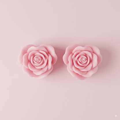 Pink Heart Rose Flower Candles – Set of 2 | Decorative Floral Design – Candles & Fragrances on Brown Living™. SKU: CCFHeart_02. Img 1.