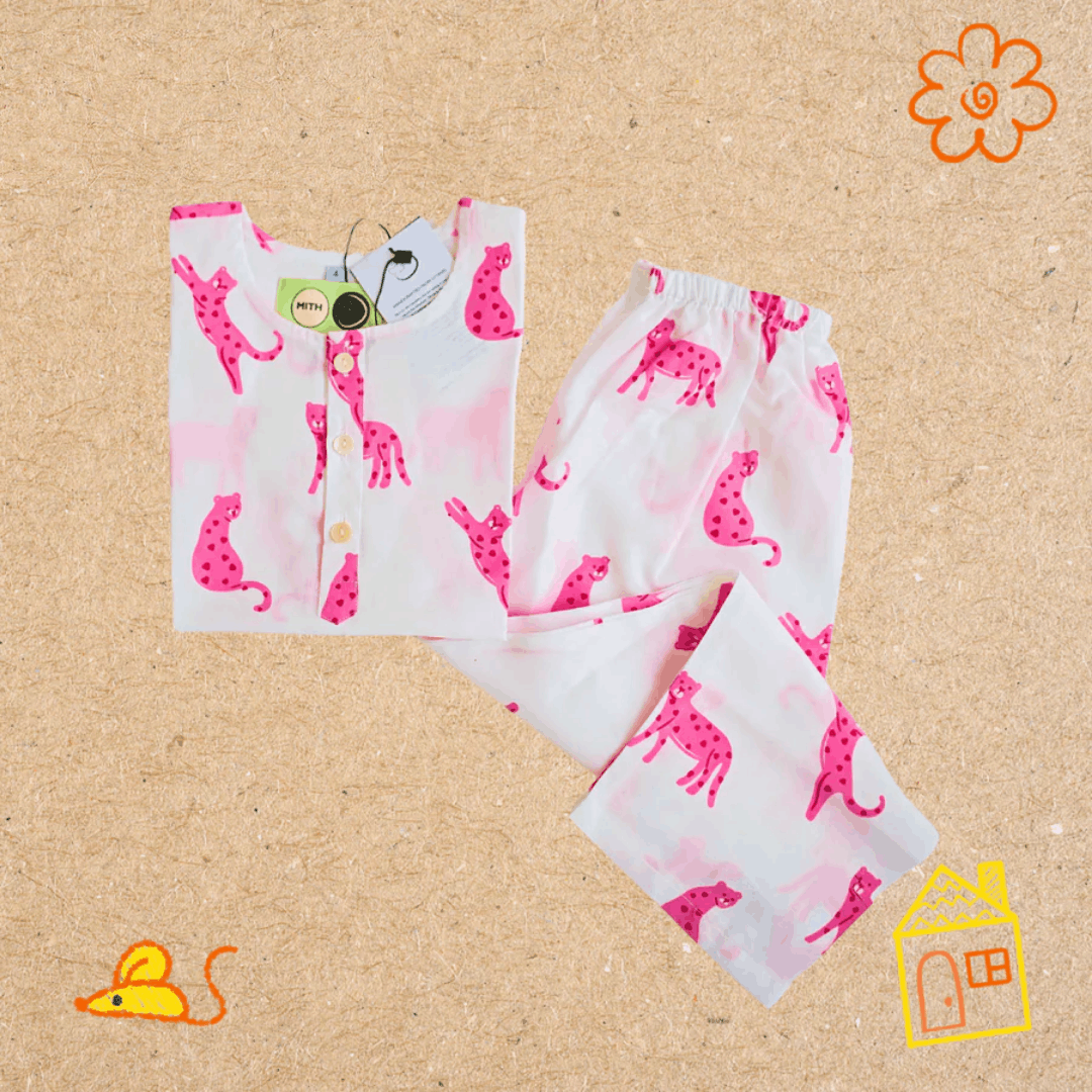Pink Panther - Unisex Kids Cotton Nightwear – Kids Pyjamas on Brown Living™. SKU: MITHNW-027-1. Img 5.