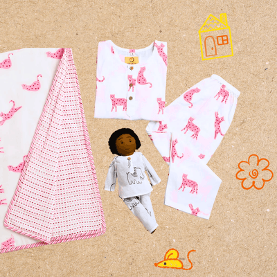Pink Panther - Unisex Kids Cotton Nightwear – Kids Pyjamas on Brown Living™. SKU: MITHNW-027-1. Img 10.