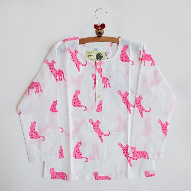 Pink Panther - Unisex Kids Cotton Nightwear | Verified Sustainable by Brown Living™