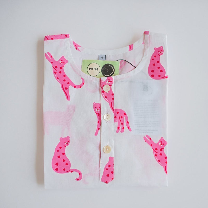 Pink Panther - Unisex Kids Cotton Nightwear | Verified Sustainable by Brown Living™