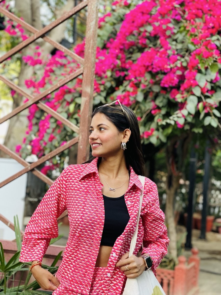 Pink Peacock Shirt – Womens Shirt by Bloc'D by JBH available on Brown Living™. S . SKU: BSW010S. Img 1.
