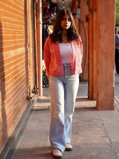 Pink Peacock Shrug – Womens Jacket by Bloc'D by JBH available on Brown Living™. M . SKU: BSW007M. Img 2.