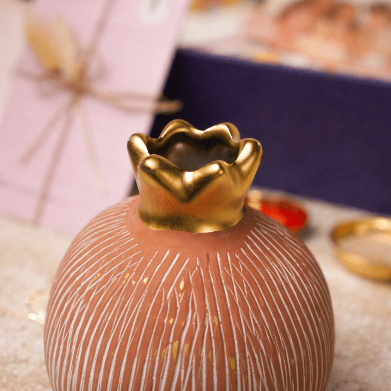 Pink Pomegranate Rakhi Gift Hamper | Handcrafted Raksha Bandhan Gift – Gift Hampers on Brown Living™. SKU: RKH-19. Img 2.