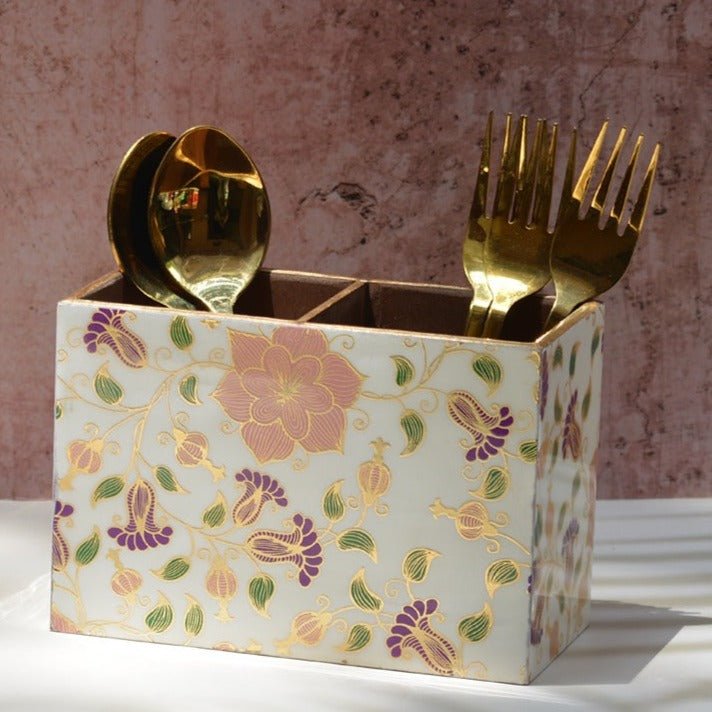 Pink Rose MDF Cutlery Holder | Verified Sustainable by Brown Living™