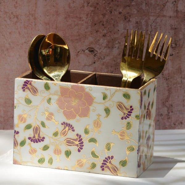 Pink Rose MDF Cutlery Holder | Verified Sustainable by Brown Living™