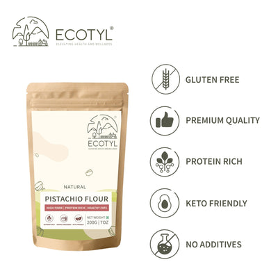 Pistachio Flour | Gluten Free | Healthy Baking Flour | 200g – Healthy Snacks on Brown Living™. SKU: ECOTYL00052. Img 3.