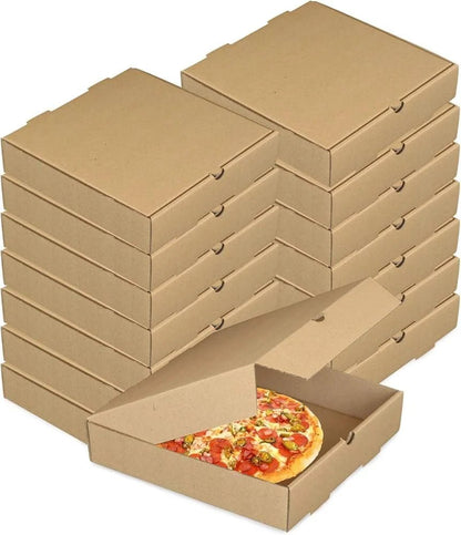 Pizza Box | Food Grade Corrugated Pizza Packaging Box | Pack of 250 – Food Wraps on Brown Living™. SKU: CLEC-27. Img 2.