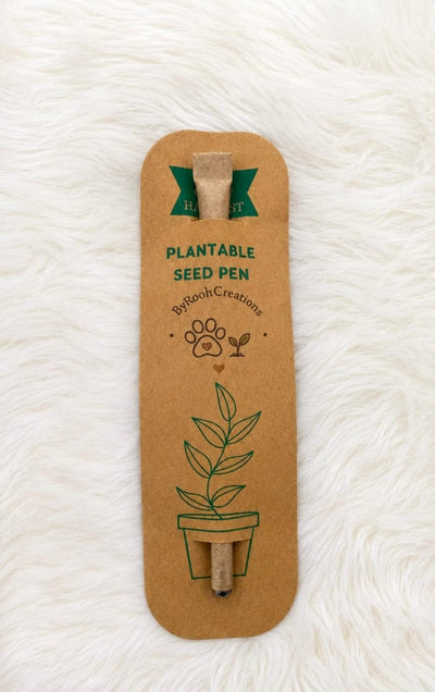 Plantable Eco-Friendly Seed Pen | Sustainable Green Stationery – Pens on Brown Living™. SKU: BRC-PSP-01. Img 1.