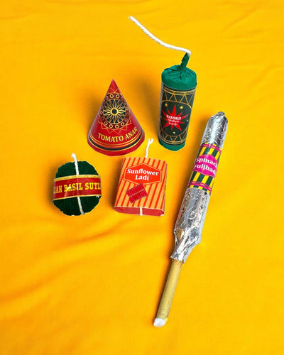 Plantable Seed Crackers | Set of 5 Diwali Themed Seed Bombs – Gift Hampers on Brown Living™. SKU: DWI - 11. Img 3.