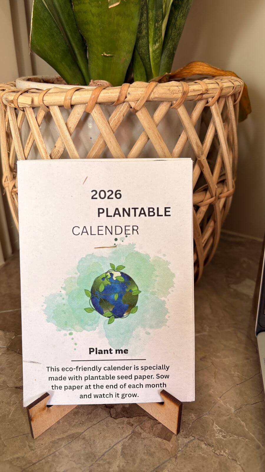 Plantable Seed Desk Calender 2026 – Calendars on Brown Living™. SKU: LUSH_0013. Img 2.