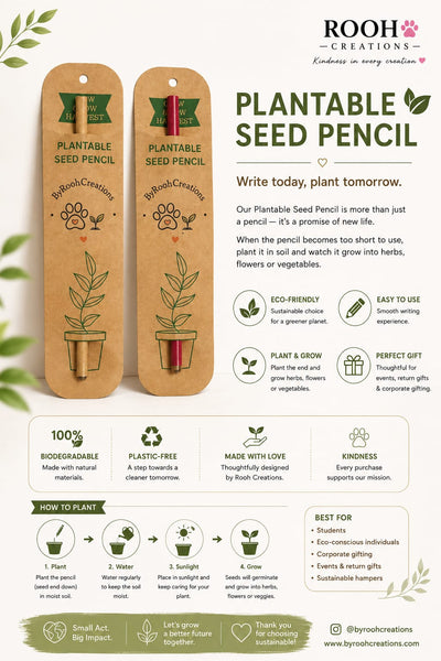 Plantable Seed Pencil Write, Plant & Grow | Eco-Friendly Stationery – Pencils on Brown Living™. SKU: BRC-PSP-001. Img 4.