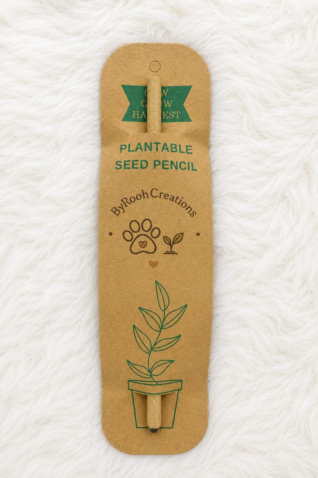 Plantable Seed Pencil Write, Plant & Grow | Eco-Friendly Stationery – Pencils on Brown Living™. SKU: BRC-PSP-001. Img 2.